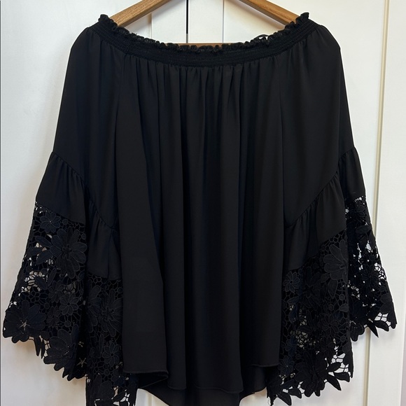 Joseph Ribkoff Black Lace Sleeve Blouse - Picture 4 of 5